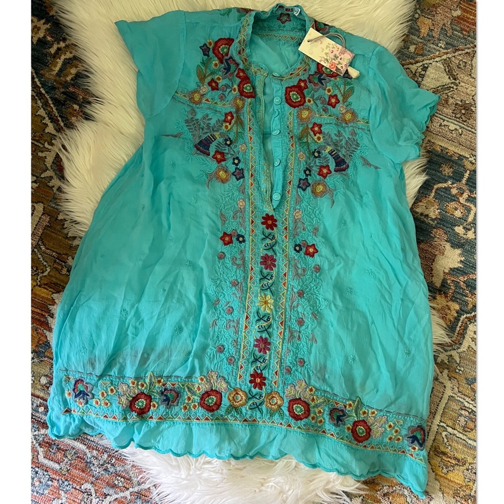NWT Johnny Was Aqua Mikones Tunic